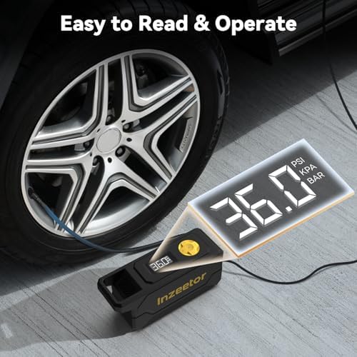 150 PSI Tire Inflator Portable Air Compressor with Digital Pressure, Black