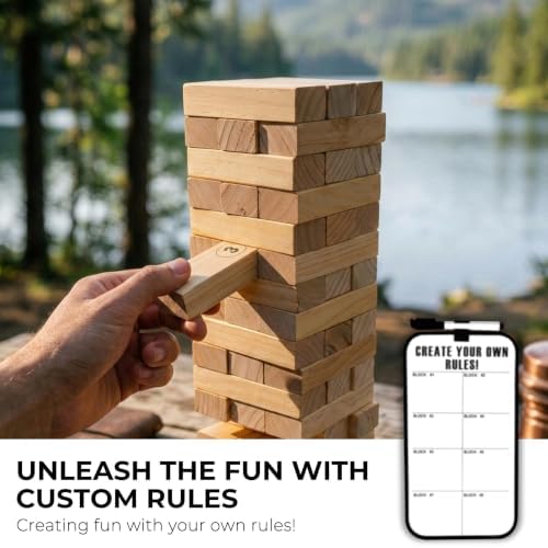 Outdoor Games Large Tumble Tower 54 Wood Blocks Stacking Game 4 FT Tall