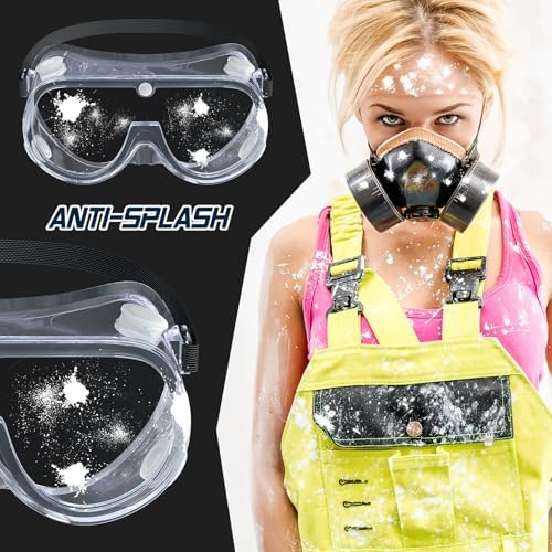 Anti-fog Safety Goggles ANSI Z87.1,Adjustable Chemistry Lab Goggles Over Glasses