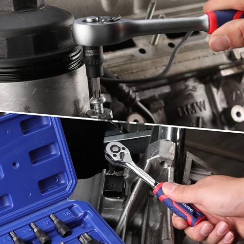 WORKPRO Torx Bit Socket Set, Premium S2 Bits & CR-V Sockets,13-Piece T8-T60