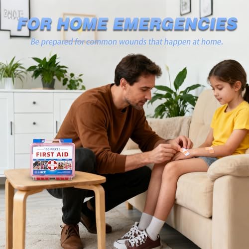 Mini First Aid Kit - 150 Pieces, All-Purpose Portable