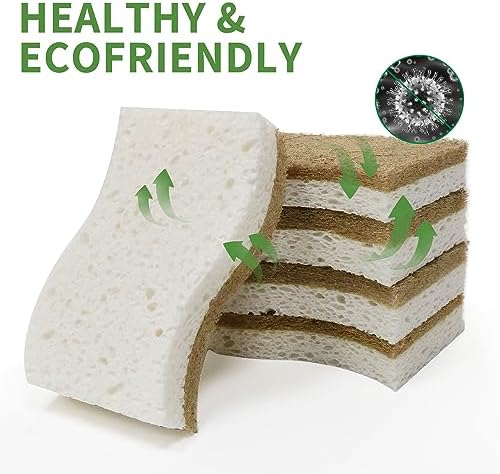 9 Pack Biodegradable Natural Kitchen Sponge Dish Sponges