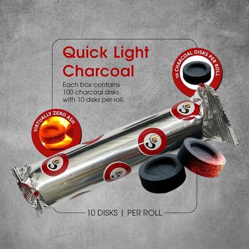 Sunlight® Charcoal Tablets for Incense– Quick Light Charcoal Tablets – Charcoal Disk Lights – 33 mm Resin Burner Rolls – – Charcoal Burner - Instant Fire Coal Tablet (100 Count (Pack of 1))