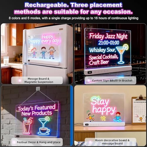Cosmody Rechargeable LED Drawing Board,Gift for Boys Girls Ages 3+ (White)