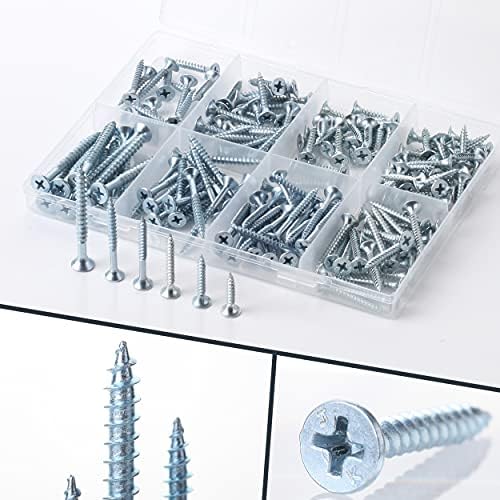 Mr. Pen- Wood Screws Assortment Kit, 152 pcs, Silver, Phillips Flat Head
