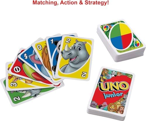 Mattel Games UNO Junior Card Game with 45 Cards, Gift for Kids 3 Years Old & Up