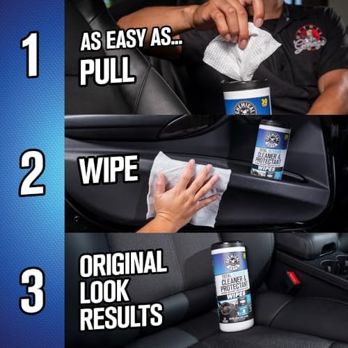 Chemical Guys, Total Interior Cleaner & Protectant Canister Wipes, 30 Count