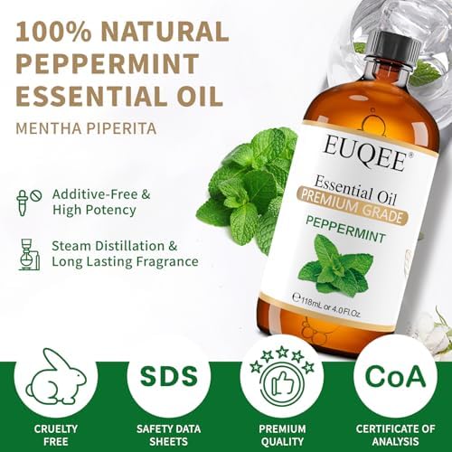 EUQEE Peppermint Essential Oil for Spray 118 ml/4Fl. Oz