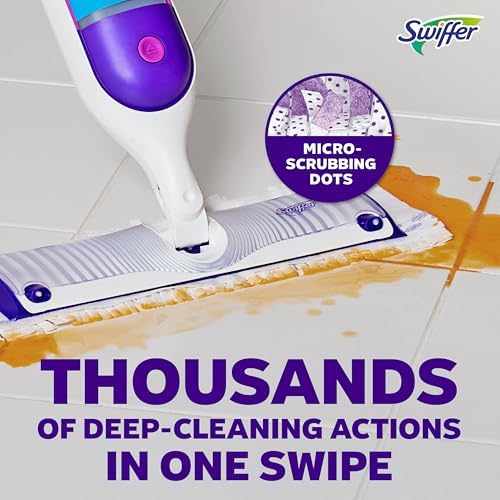 Swiffer PowerMop Multi-Surface Mopping Pad Refills for Floor Cleaning, Microfiber, 11 Count, White/Purple