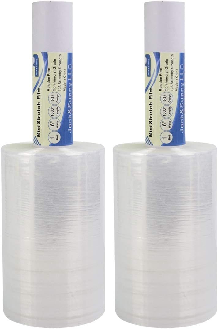 Clear Stretch Wrap 6"×1000' Plastic Wrap Roll for Moving Shipping Wrap