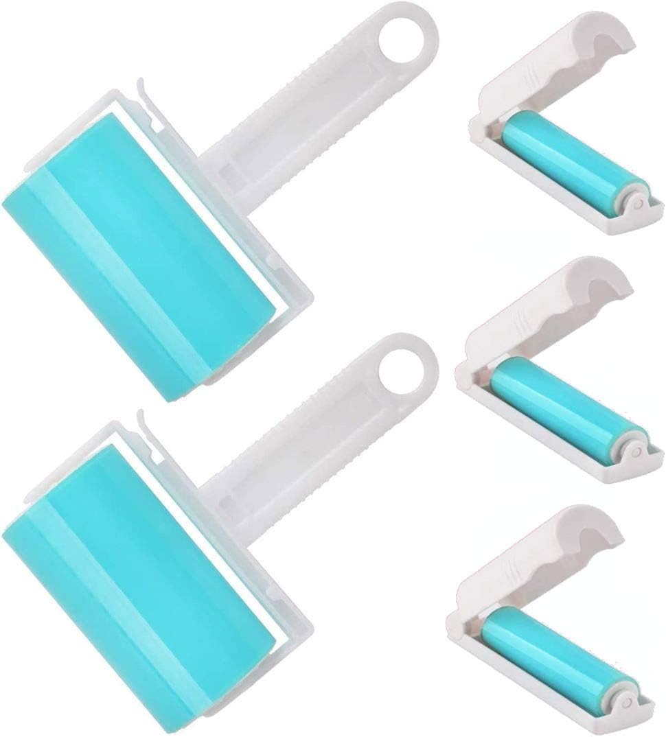 NUOBUT Reusable Sticky Lint Roller 3 Pack, Large & 2 Mini for Pet Hair