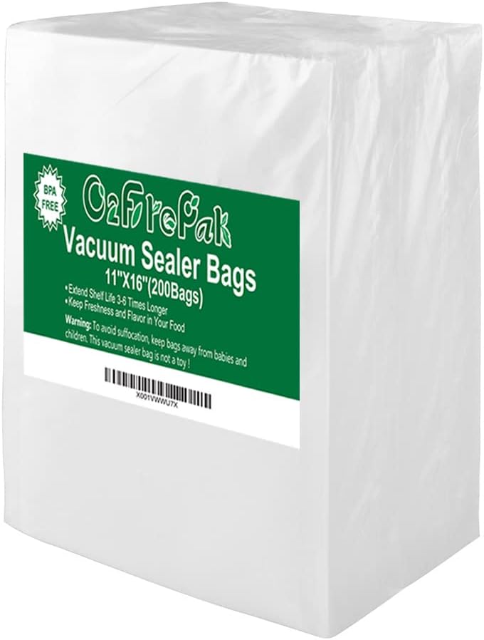 O2frepak Quart 8"x12" Vacuum Sealer Bags 200ct for Food Storage