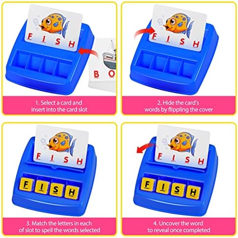 Matching Letter Game, Spelling Word and Increases Memory, Early Learning Educational Toy for Preschool & Kindergarten Kids Over 3-8 Years Old