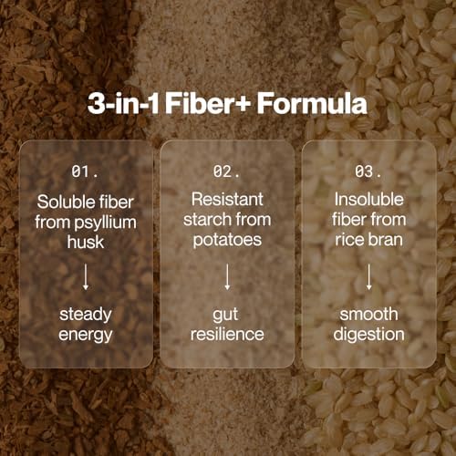 Momentous Fiber+, Psyllium Husk Powder, Multi-Source Blend, Unflavored
