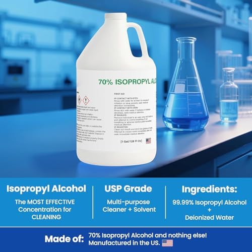 Isopropyl Alcohol 70%, High Purity IPA Solvent, 128oz, 4 * 32 oz Bottles