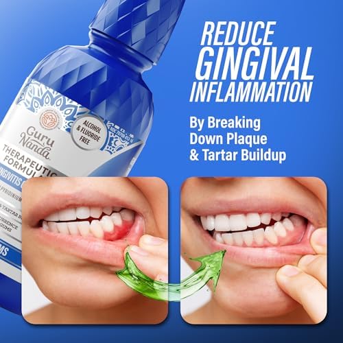 GuruNanda Healthy Gums Mouthwash, Antigingivitis, Antiplaque, Mint, 16 oz