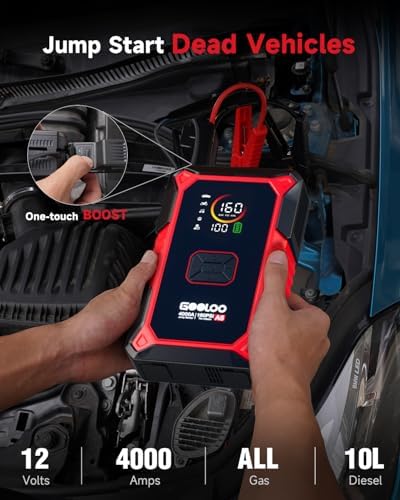 GOOLOO A5 Jump Starter with Air Compressor, 4000A Portable Jump Box