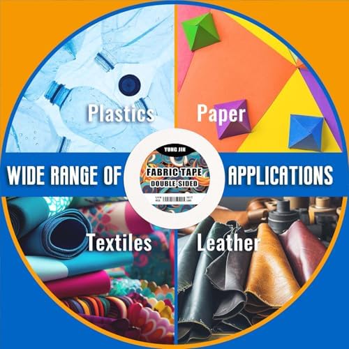 YONGJIN Double-Sided Fabric Tape,Hem Tape No Sew No Iron, 2/5"+1" (2 Rolls)