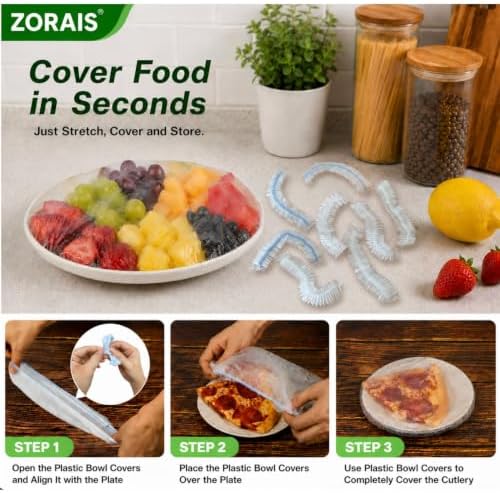 200PCS Plastic Bowl Covers, 2 Sizes Bowl Covers for Bread Proofing