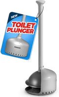 FORASTO Toilet Plunger with Holder - Heavy Duty Bathroom Cleaning Tools