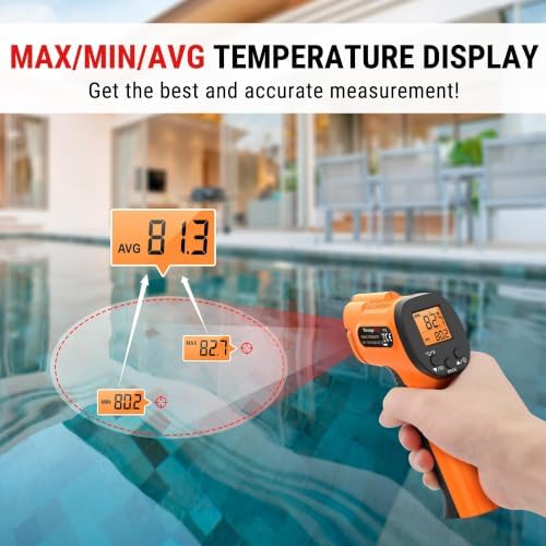 TempPro TempScan Infrared Thermometer Gun for Pizza Oven Griddle HVAC
