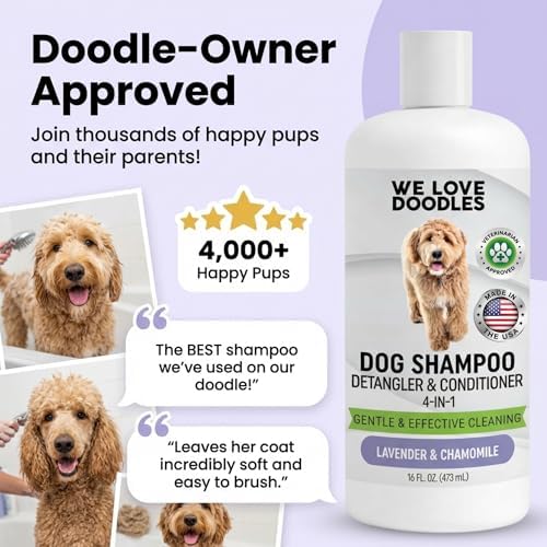 Dog Shampoo, Conditioner & Detangler, Hypoallergenic Tearless Lavender 16OZ