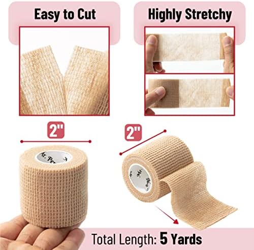 Mr. Pen- Self Adhesive Bandage Wrap, 2" x 5 Yards, 6 Pack