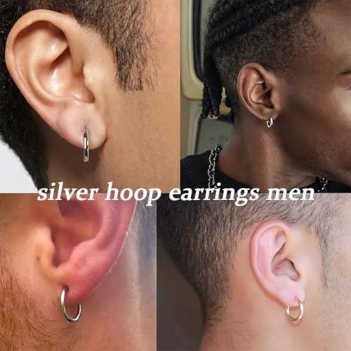 1 Pair 6mm Small Hoop Earrings for Women, Huggie Earrings (Silver/1.6mm)