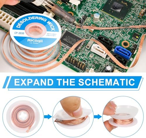 3PCS Solder Wick Braid with Flux, Upgraded Desoldering Wick, 3 Sizes