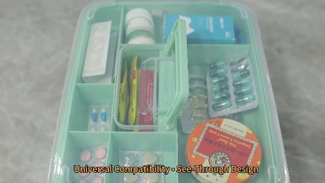 ANYPROLUS 15QT Clear Medicine Organizer Box with Handle, Plastic Medicine Container with Tray First Aid Box Empty, Thickened Medicine Storage Organizer Multipurpose Medication Organizer Storage