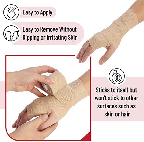Mr. Pen- Self Adhesive Bandage Wrap, 2" x 5 Yards, 6 Pack