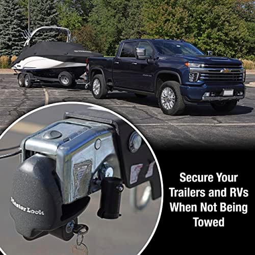 Master Lock Trailer Lock, Black Trailer Tongue Lock 379ATPY