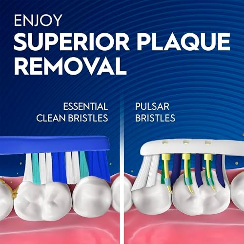 Oral-B Toothbrush, Vibrating Plaque Remover Pulsar, Vibrating Battery Toothbrush, Soft, 4 Count