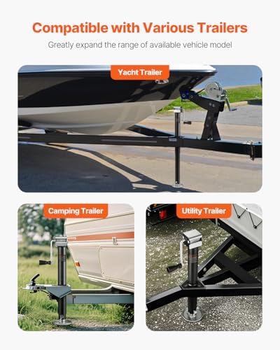VEVOR 5000 lbs A-Frame Trailer Jack, 15" Vertical Travel, Adjustable Drop Leg, for Horse, Utility, Yacht Trailers