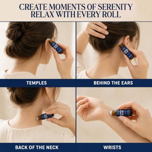 Stress Relief Essential Oil Roll-On 10 ml for Aromatherapy and Relaxation