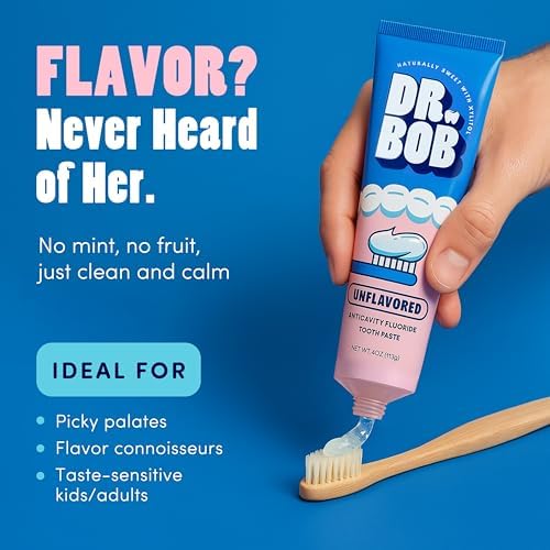Dr. Bob Unflavored Toothpaste - Anticavity Fluoride Gel, 4 oz