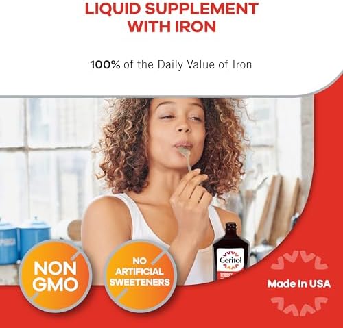 Geritol Liquid Energy Support, Iron and Vitamin Supplement, 12 Oz