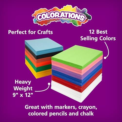 Colorations 9" x 12" Construction Paper Classroom Pack, 2200 Sheets