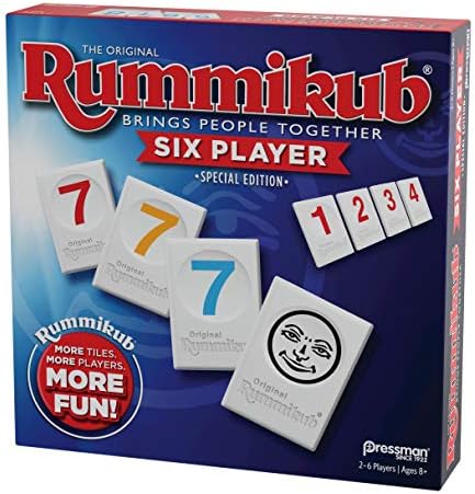 Rummikub Six Player Edition - The Classic Rummy Tile Game - More Tiles and More Players for More Fun! by Pressman , Blue