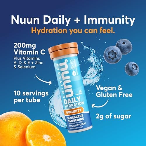 Nuun Immunity Electrolyte Tablets Blueberry Tangerine & Orange, 4 Pack