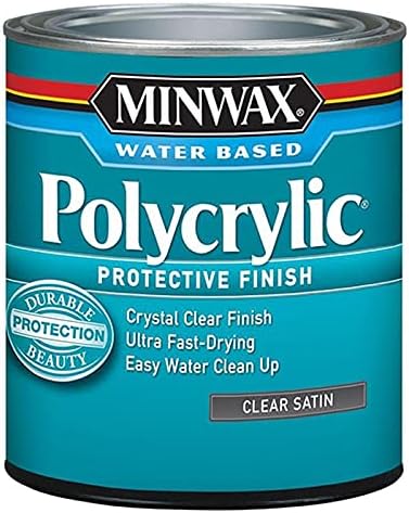 Minwax 233334444 Polycrylic Protective Wood Finish, Clear Satin, ½ Pint