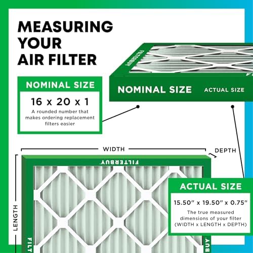 Filterbuy 16x20x1 Air Filter MERV 11 Pet & Allergy Defense (4-Pack)