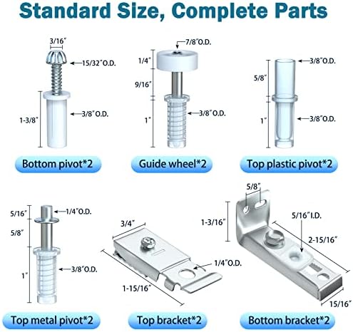 Bifold Door Hardware Repair Kit Use for Bi Fold Closet Sliding Folding Door