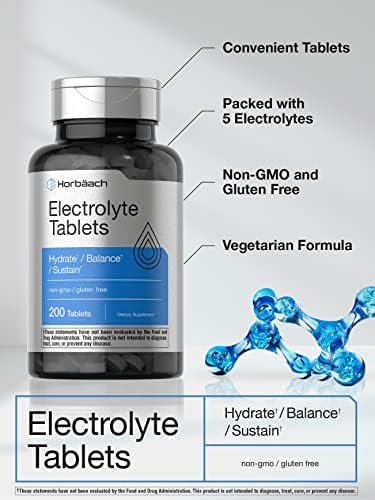 Horbäach Electrolyte Tablets | 200 Count | Helps Hydration & Balance