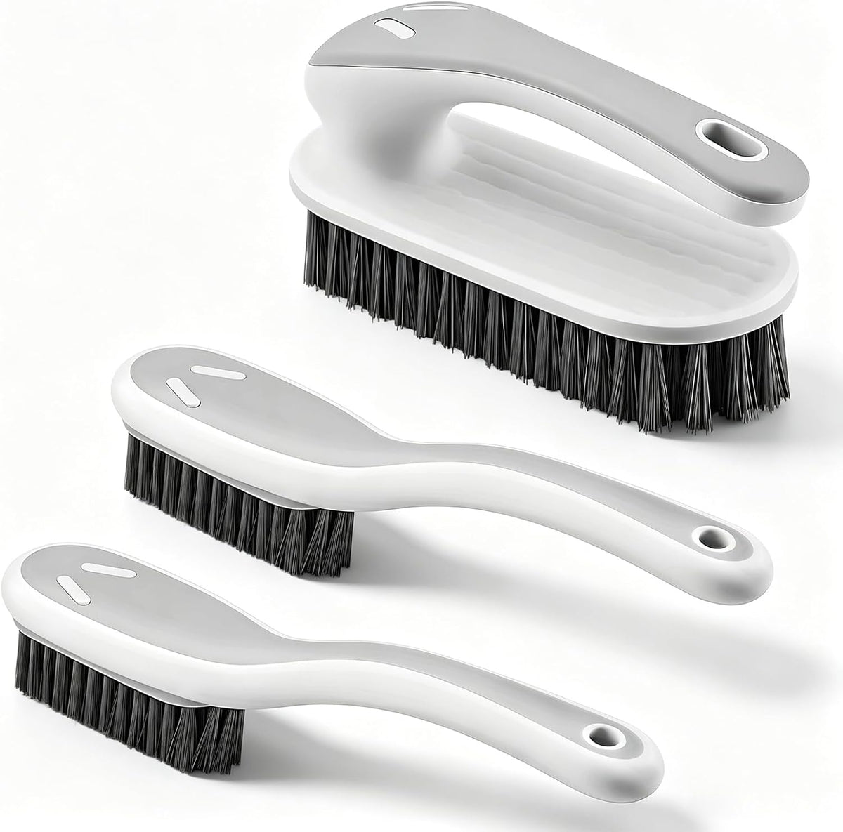 SetSail Soft Bristle Scrub Cleaning Brush 3 Pack Laundry Brush Gray White