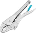 DURATECH 7-Inch Locking Pliers, Premium Cr-V Construction, Curved Jaw Locking Pliers with Wire Cutter, Fit for Clamping Twisting Welding