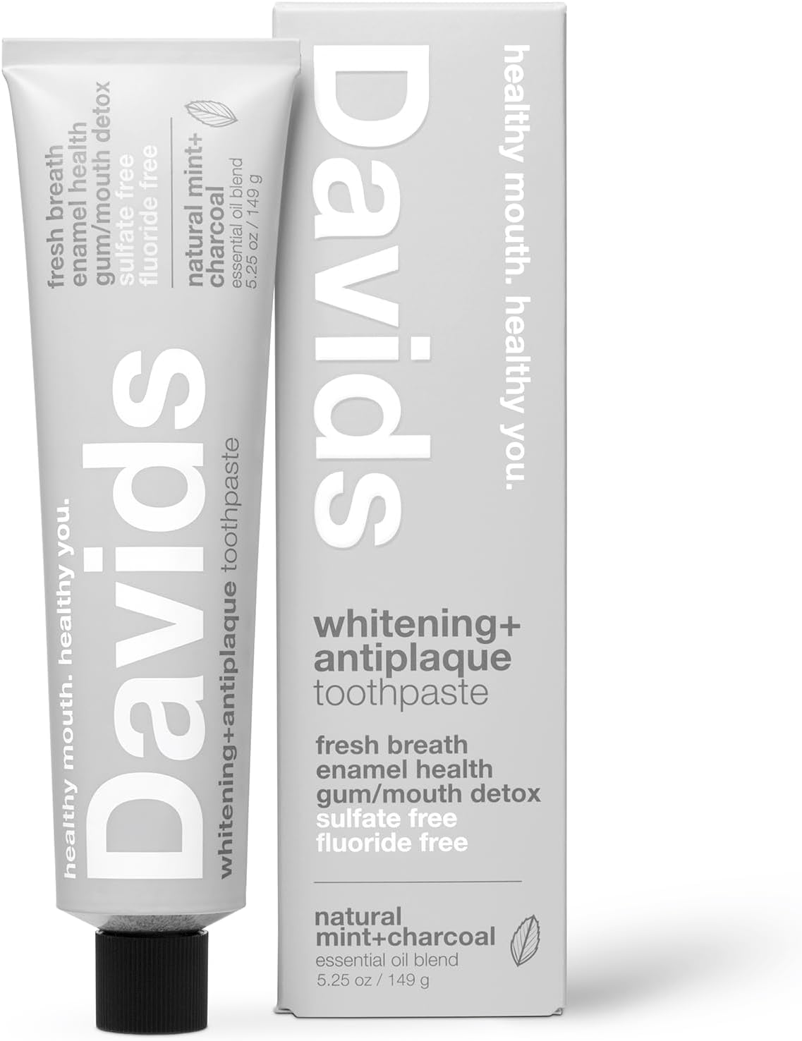 Davids Fluoride Free Toothpaste Teeth Whitening SLS Free Peppermint 5.25oz