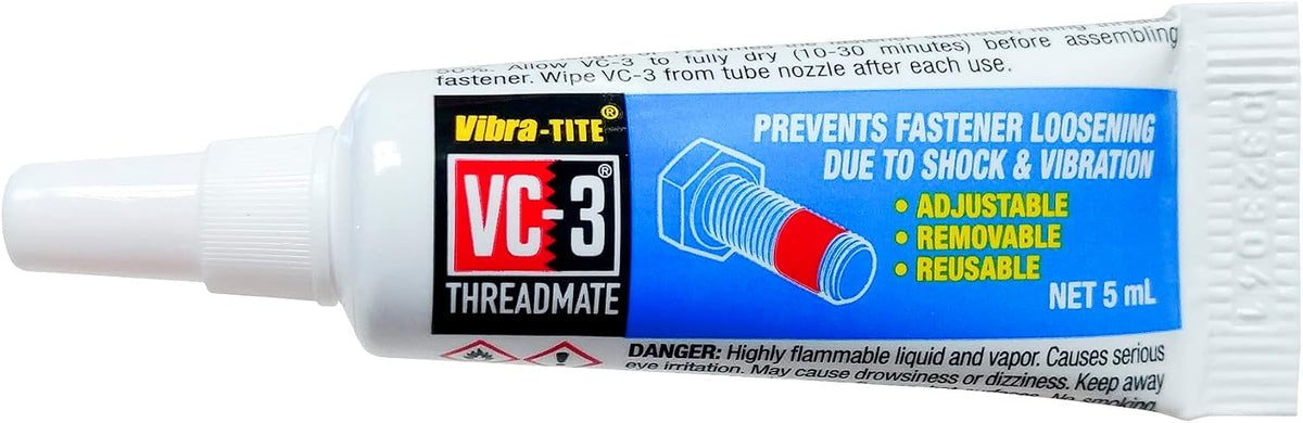 Vibra-TITE 213 VC-3 Threadmate Threadlocker, -65 to 165 Degree F, 5mL Tube, Red