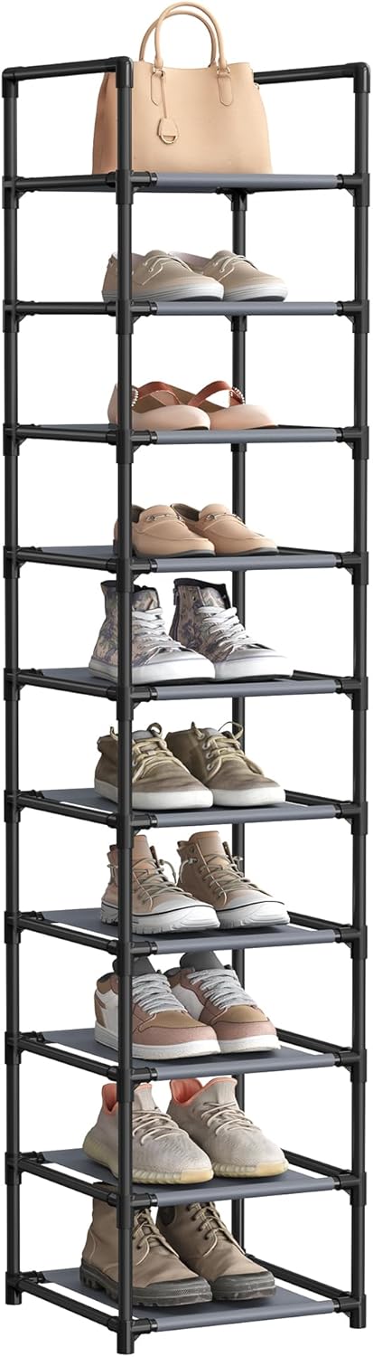 SONGMICS Shoe Rack, 10-Tier Shoe Shelf, Shoe Storage Organizer