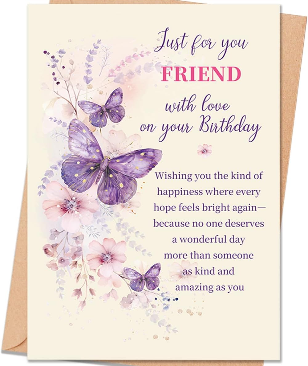 Friend Birthday Card, Sentimental Birthday Gift for Women